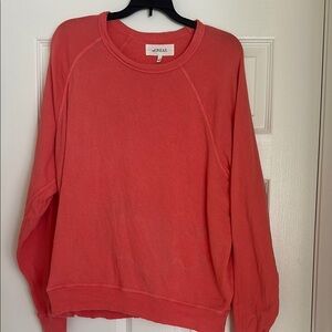 THE GREAT. Women's Bright Coral Crew Neck Sweater